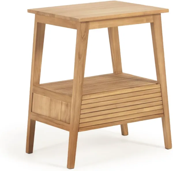 Kuveni, Hocker für das Badezimmer, natur, H80x70x50 cm, massives Holz