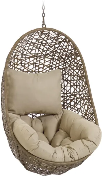 Florina, Hängesessel für den Außenbereich, naturfarben, Rattan
