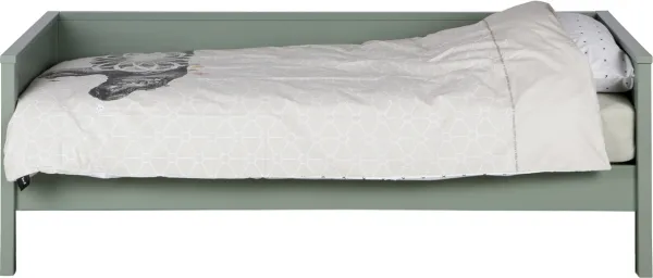 Nikki, Schlafsofa, grün, H73x208x100 cm, Kiefernholz