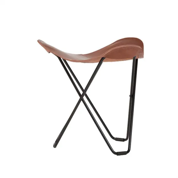 Cuero Pampa Flying Goose Hocker - Schwarzes Gestell - Eiche