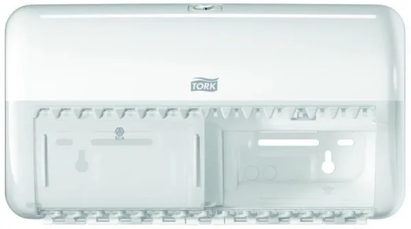 Tork Twin -Spender, für Toilettenpapier, 2 Rollen, weiß, T4